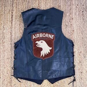 Vintage 90s leather biker vest
